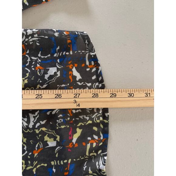 Cabi Women's Large Semi Sheer Festival Geometric Abstract Colorful Casual Blouse - Picture 7 of 11